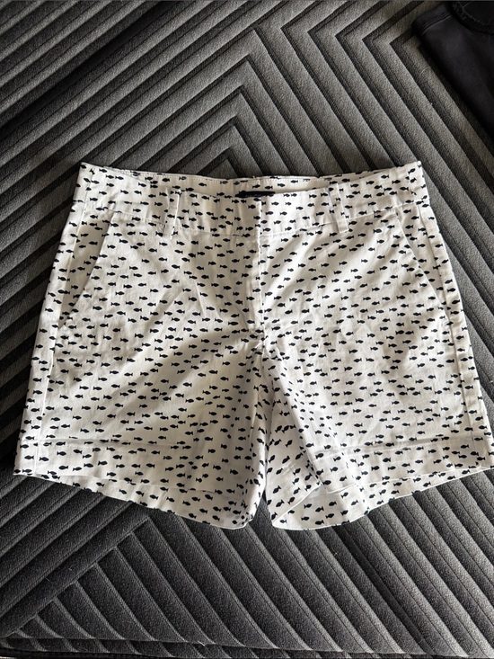 Nautica Pants - White and Navy Blue Fish Shorts